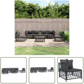 Loungeset Allibert - Tuinhoekbank antraciet - 72 x 72 x 66 cm - Geweven stof - Gepoedercoat staal Grijs