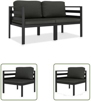 Loungeset Aluminium - Modular - Antraciet - 70x70x64.5 cm Grijs