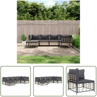 Loungeset - Antraciet - Hoekbank - 72 x 72 x 66 cm - Weerbestendig poly rattan Grijs