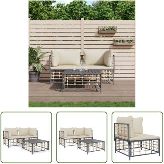 loungeset Antraciet - Hoekbank 72x72x66 cm - Weerbestendig materiaal - stevig frame Grijs