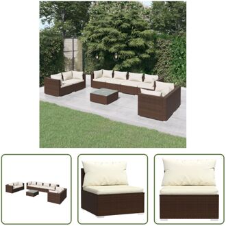 Loungeset Atlantis - Bruin - Modulair - Waterdicht PE-rattan - Stalen frame