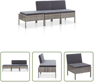 Loungeset Bali - Rattan - Grijs - 57x69x67 cm - Modulair