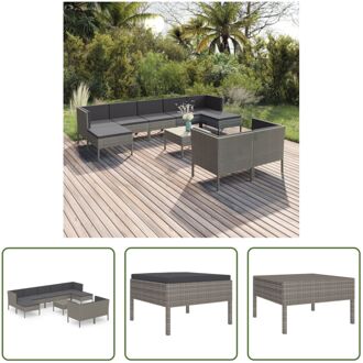 Loungeset Barcelona - Tuinmeubelen - Grijs - 60x60x35 cm - PE-rattan