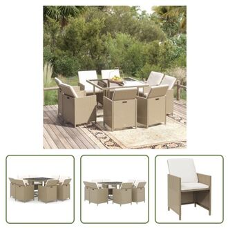 Loungeset - Beige - 109 x 107 x 74 cm - PE-rattan