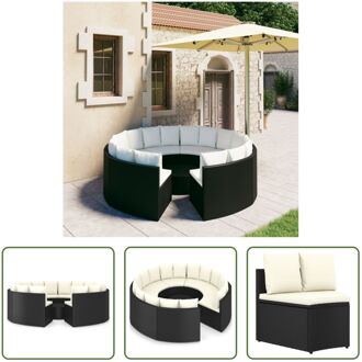 Loungeset Black PE Rattan - 88 x 66 x 67 cm - Adjustable Legs Grijs