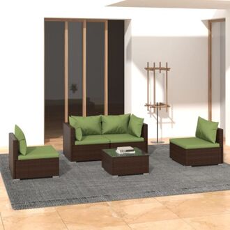 Loungeset Bruin - Modulair design - Hoogwaardig materiaal - Stevig frame - Toegevoegde zitcomfort