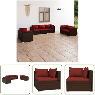 Loungeset - Bruin - Modulair design - PE-rattan - Stevig frame - Hoogwaardig materiaal