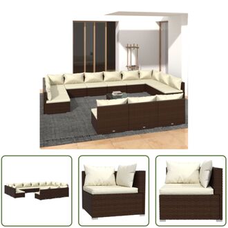 Loungeset - Bruin - PE-rattan - 70 x 70 x 60.5 cm - Modulair