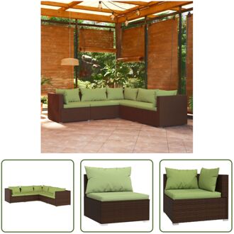 Loungeset Bruin PE-Rattan - 70x70x60.5 cm - Waterdicht - Modulair