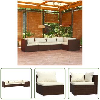 Loungeset - Bruin - PE-rattan - 70x70x60.5cm - Stevig frame