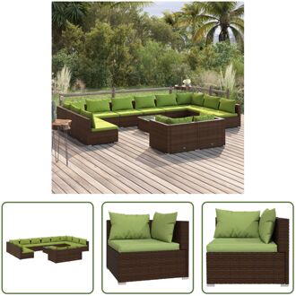 Loungeset - Bruin PE-rattan - Modulair design - Comfortabele kussens