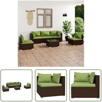 Loungeset - Bruin PE-rattan - Modulair design - Stevig frame - Hoogwaardig materiaal