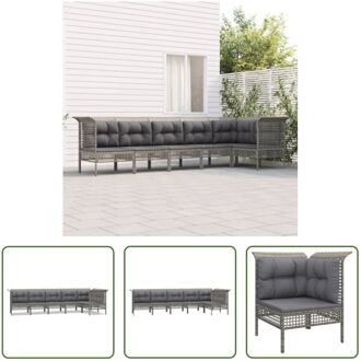 Loungeset Buiten - Tuinhoekbank en Middenbank - Grijs - 65 x 65 x 75 cm - Weerbestendig