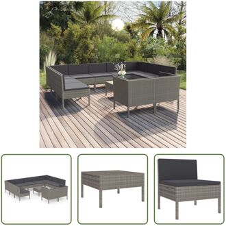 Loungeset Cannes - Tuinmeubels - Grijs - PE-rattan