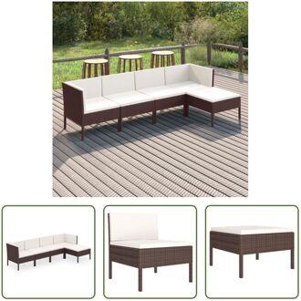 Loungeset Chicago - tuinmeubelen - 57x69x69 cm - bruin - crèmewit