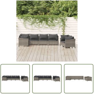 Loungeset Corner - Grijs - PE-rattan - Stalen frame - 63x63x55.5cm - Comfortabel