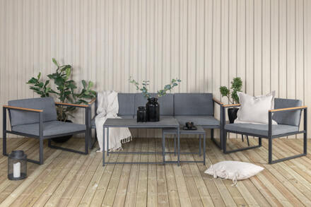 Loungeset 'Donnesha' Met bank, 2 tafels en 2 fauteuils