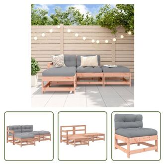 Loungeset Douglas Tuin - 62x62x70.5cm - Grijs Bruin