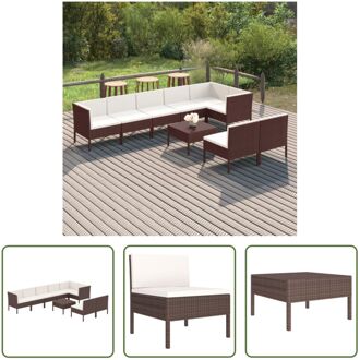 Loungeset Garden Furniture - 3-Piece Modular - Brown - PE-rattan - Coated Steel Bruin