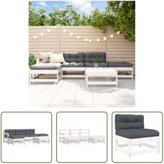 Loungeset Grenenhout - 70.5 cm - Wit - Modulair