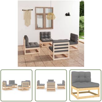 Loungeset - Grenenhout - 70 x 70 x 67 cm - Grijs