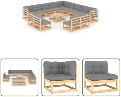 Loungeset Grenenhout - 70x70x67 cm - Grijs