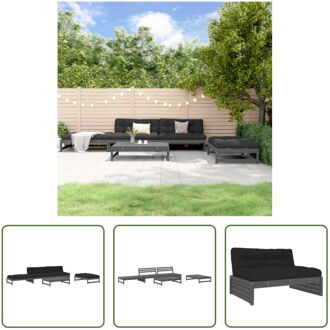 Loungeset Grenenhout - Grijs - 120x95x69 cm - modulair