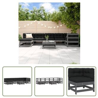 Loungeset Grenenhout Grijs - 62x62x70.5 cm - Modulair