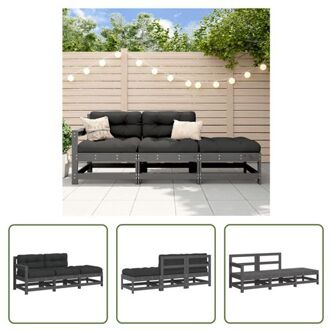 Loungeset Grenenhout - Grijs - 62x62x70.5 cm - Modulair