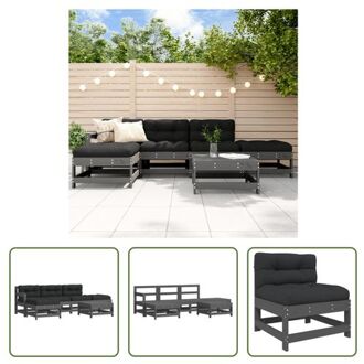 Loungeset - Grenenhout - Grijs - 62x62x70.5 cm