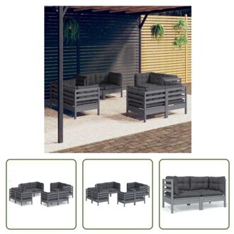 Loungeset Grenenhout - Grijs - 63.5 x 63.5 x 62.5 cm - 100% polyester