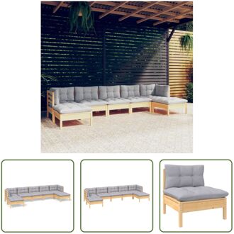 Loungeset - Grenenhout - Grijs - 63.5 x 63.5 x 62.5 cm - Montage vereist