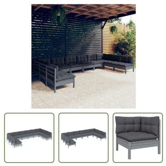 Loungeset - Grenenhout - Grijs - 63.5 x 63.5 x 62.5 cm