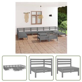 Loungeset Grenenhout - Grijs - 63.5x63.5x62.5 cm - Modulair Design