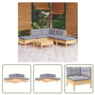 Loungeset - Grenenhout - Grijs - 63.5x63.5x62.5 cm - Modulair