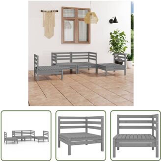 Loungeset Grenenhout - Grijs - 63.5x63.5x62.5 cm - Modulair