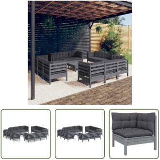 Loungeset Grenenhout Grijs 63.5x63.5x62.5cm - 100% Polyester