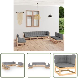 Loungeset Grenenhout - Grijs - 70 x 70 x 67 cm - Montage vereist