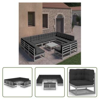 Loungeset Grenenhout - Grijs - 70x70x67 cm - 100% polyester