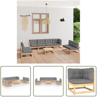 Loungeset Grenenhout - Grijs - 70x70x67 cm - Modulair