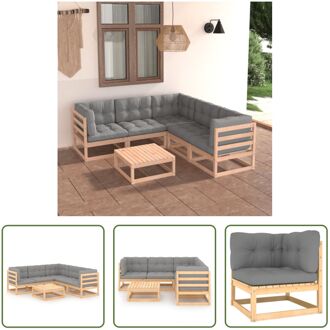 Loungeset - Grenenhout - Grijs - 70x70x67 cm