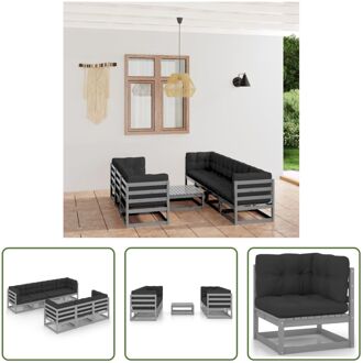 loungeset Grenenhout - grijs - 70x70x67cm - inclusief kussens