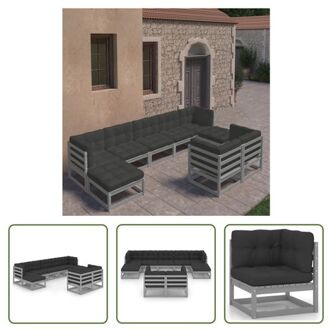 Loungeset Grenenhout - Hoekbank 70x70x67 - Grijs - Antraciet