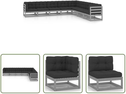 Loungeset Grenenhout - Hoekbank 70x70x67cm - Antraciet - The Living Store Grijs