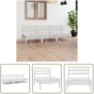 Loungeset Grenenhout - Middenbank Wit 63.5 x 63.5 x 62.5 cm