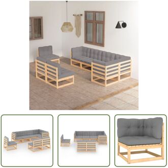 Loungeset Grenenhout - Modulair - Grijs - 70x70x67 cm