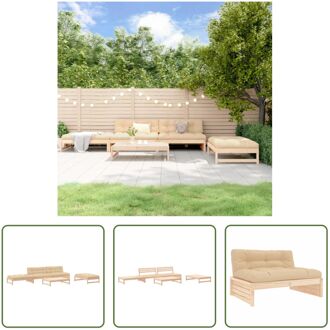 Loungeset Grenenhout - Tuinmeubelen - 120x95x69 cm - Modulair ontwerp Bruin