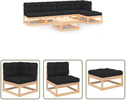 Loungeset Grenenhout Tuinmeubelen - 70x70x67 cm - Antraciet Grijs