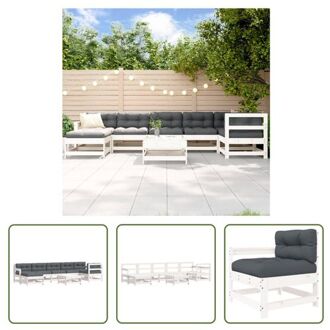 Loungeset - Grenenhout - Wit - 62x62x70.5cm - Inclusief kussens