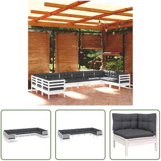 Loungeset - Grenenhout - Wit - 63.5 x 63.5 x 62.5 cm - Inclusief kussens - Montage vereist